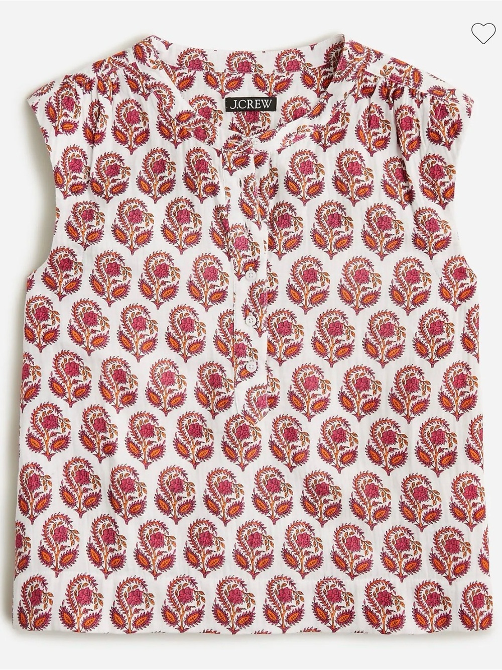 J.Crew Gauze Sleeveless Paisley Top